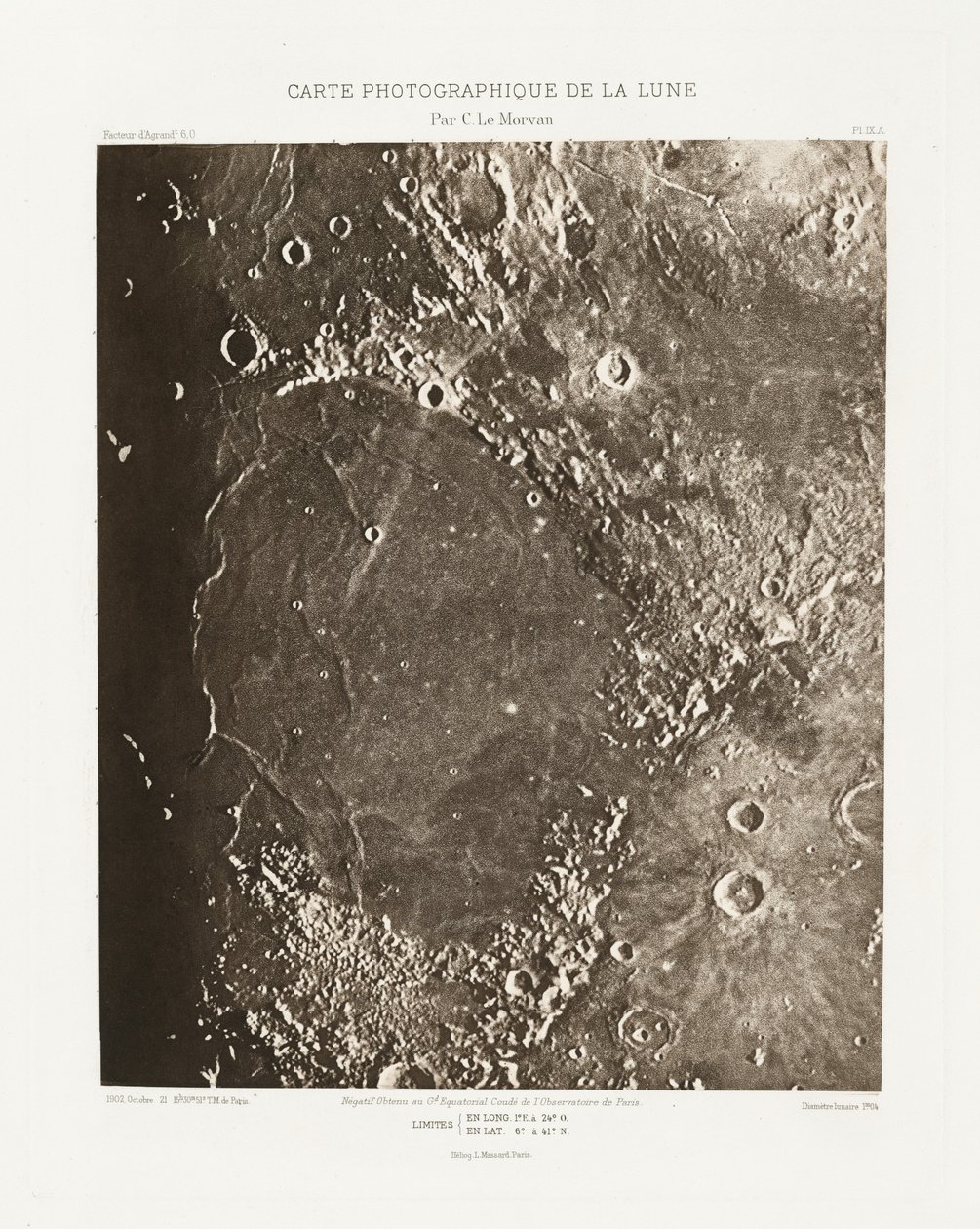Fotografische Karte des Mondes, Tafel IX.A von Charles le Morvan