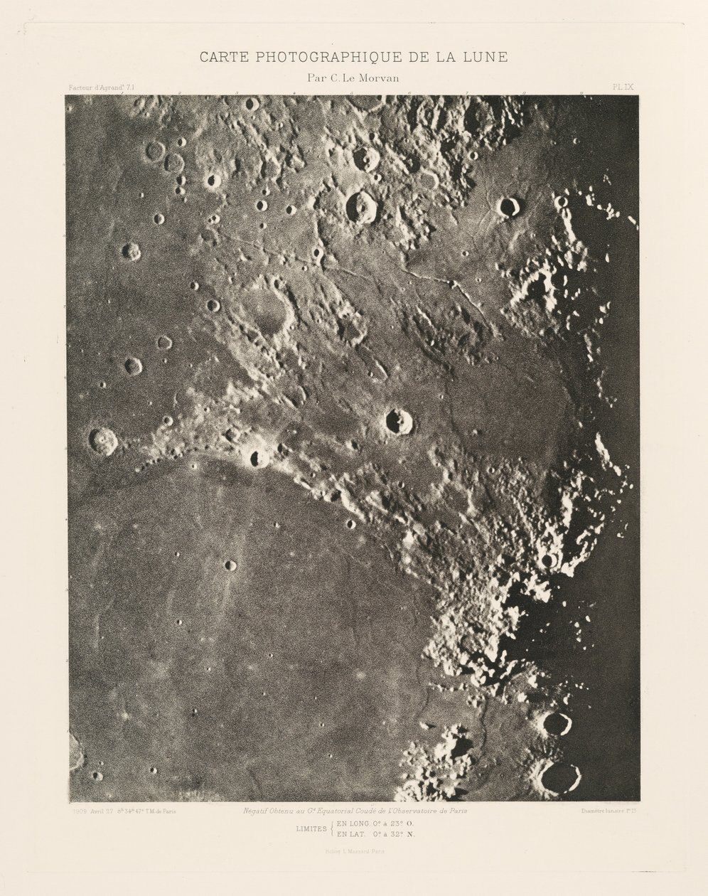 Fotografische Karte des Mondes, Platte IX von Charles le Morvan