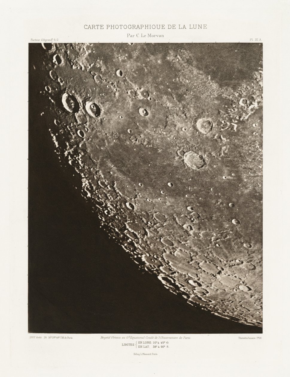 Fotografische Karte des Mondes, Tafel XI.A von Charles le Morvan