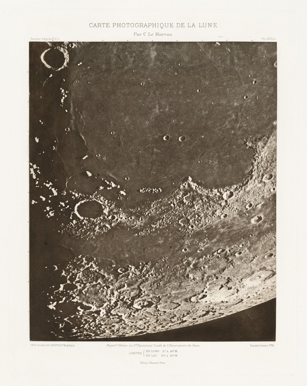 Fotografische Karte des Mondes, Tafel XVIII.A von Charles le Morvan