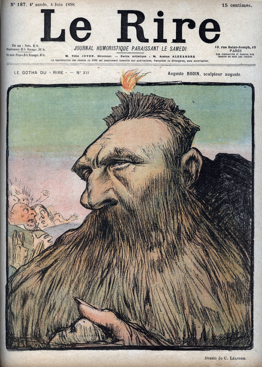 Auguste Rodin (1840-1917) Bildhauer Augustus - Karikatur von Charles Leandre (1862-1934) in „Le Rire“ vom 4. Juni von Charles Leandre