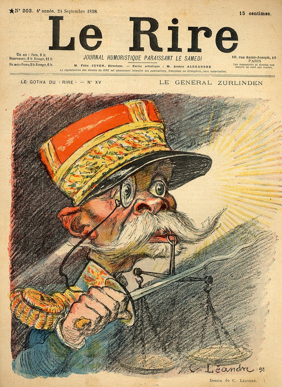 Karikatur von General Zurlinden, von der Titelseite von 