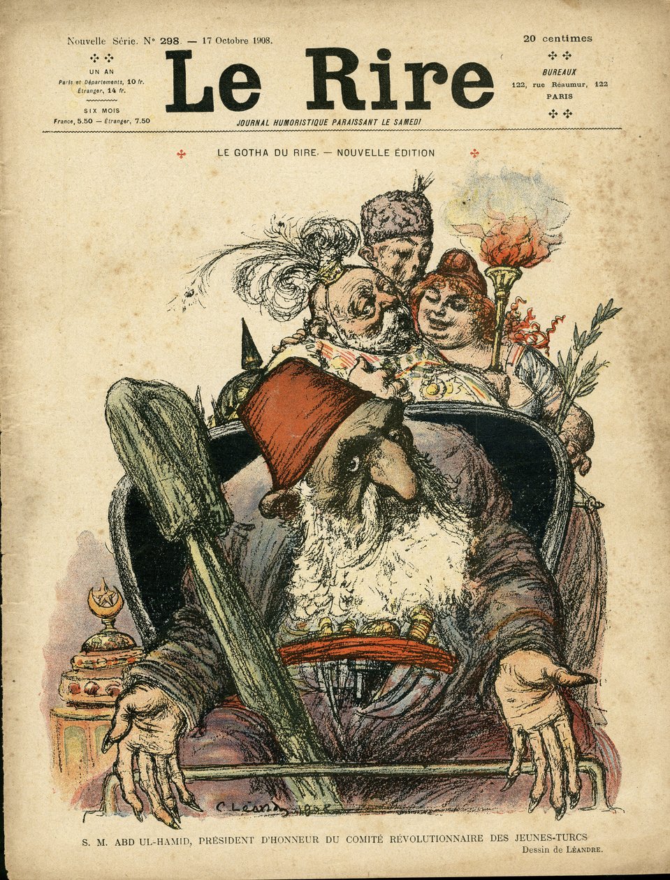 Illustration von Charles Leandre (1862-1934) für das Cover von Le Rire von Charles Leandre