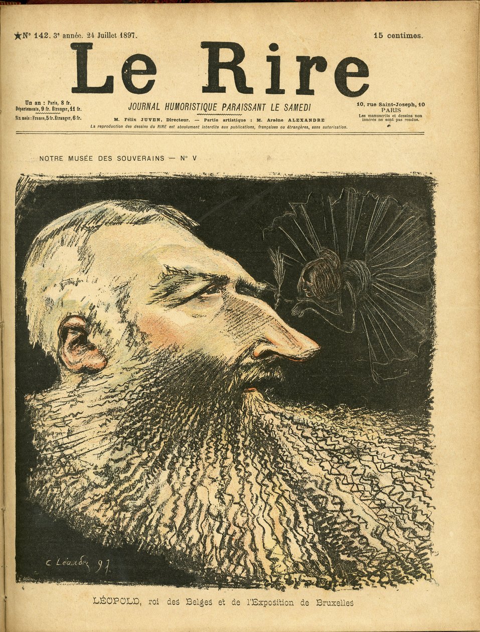 Illustration von Charles Léandre (1862-1934) für das Cover von Le Rire von Charles Leandre