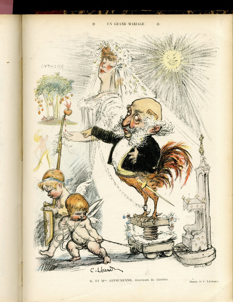 Illustration von Charles Leandre in Le Rire, 22/10/04 - Eine große Hochzeit - Hochzeit - Hahn, Meyer Arthur - Animalisierung von Charles Leandre