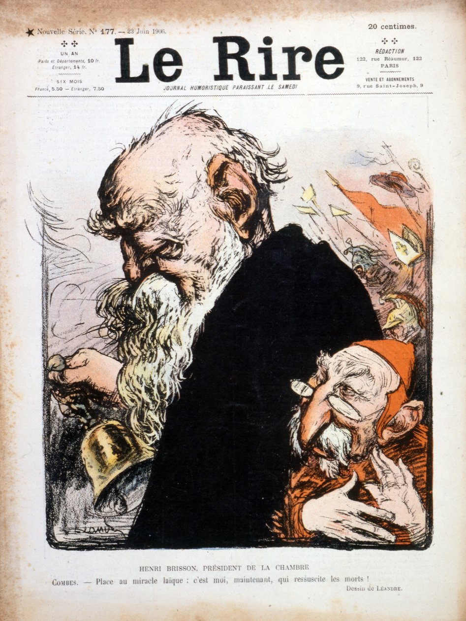 Satirische Illustration von Eugene Henri Brisson, Titelblatt von Le Rire 1906 von Charles Leandre