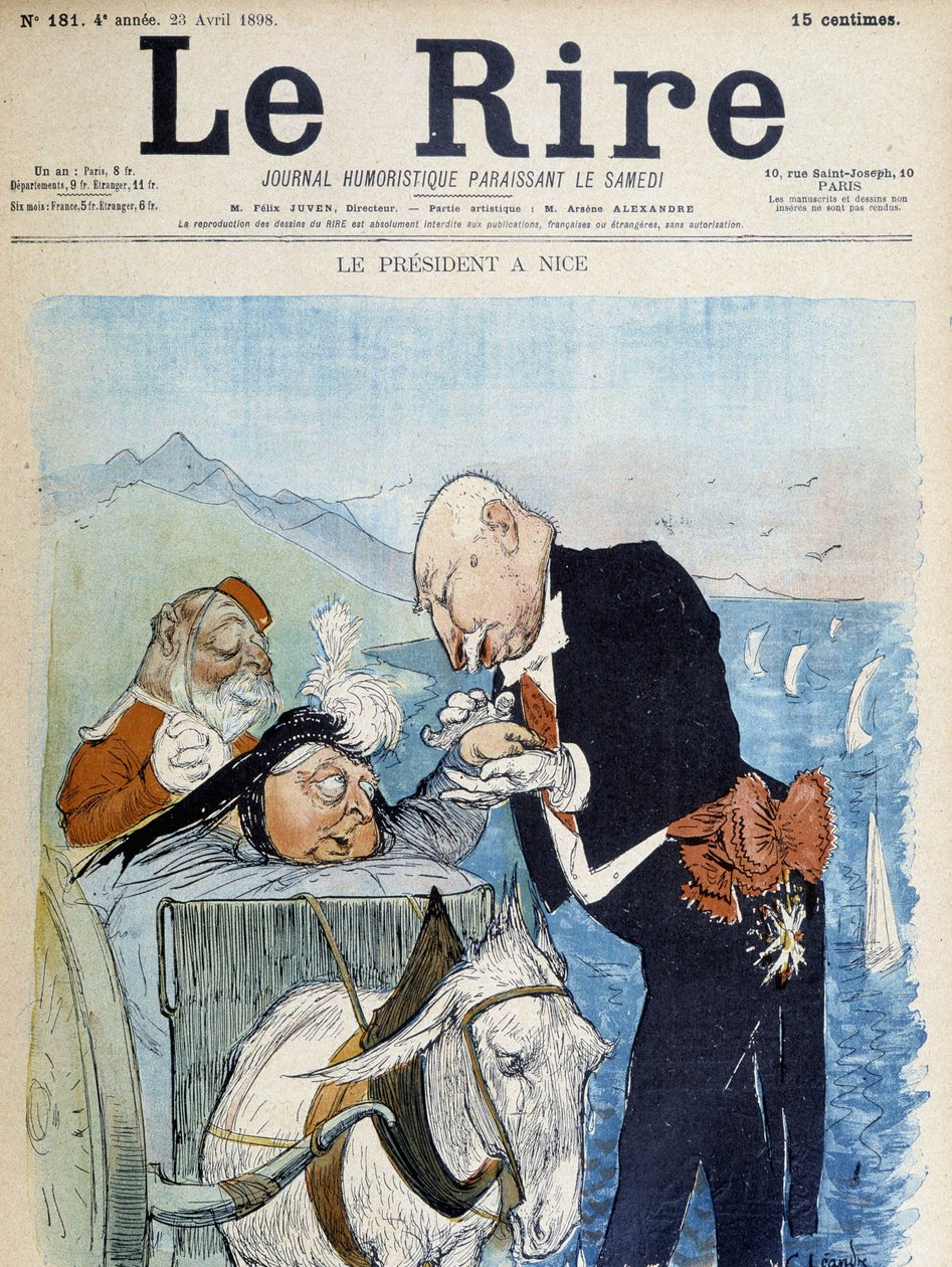 Victoria und Félix Faure in Nizza - von Léandre, in „Le Rire“ vom 23.04.1898 von Charles Leandre