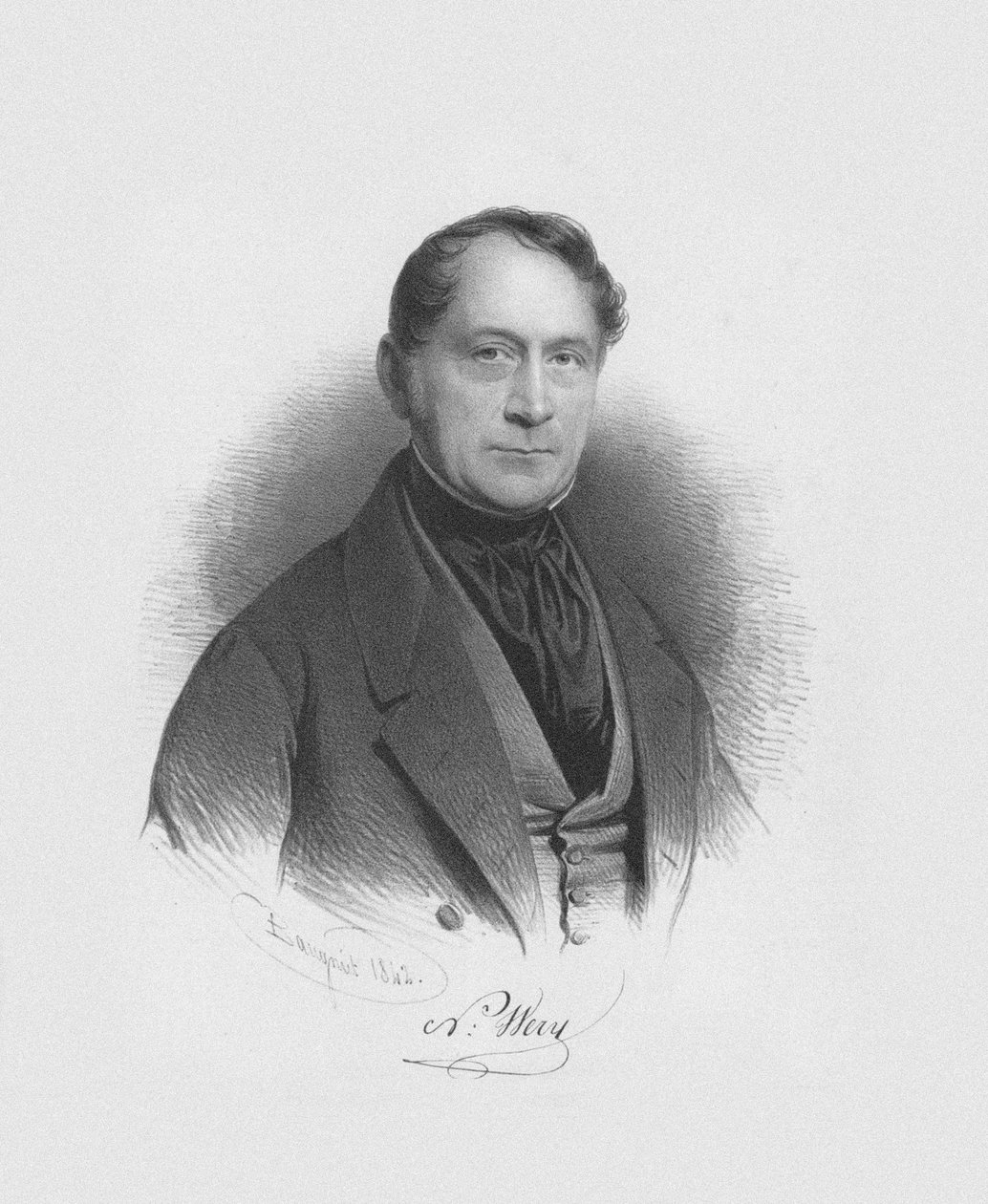 Porträt des Dirigenten und Komponisten Nicolas-Lambert Wéry 1789-1867, 1842 von Charles Louis Baugniet
