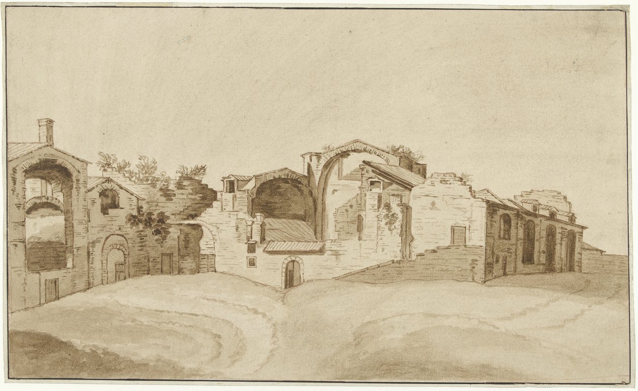 Ansicht der Thermen des Diokletian in Rom von Charles Louis Clerisseau