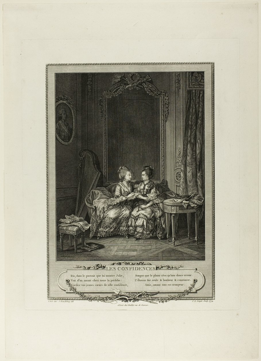 Vertrauen, aus Monument du Costume Physique et Moral de la fin du Dix-huitième siècle von Charles Louis Lingée