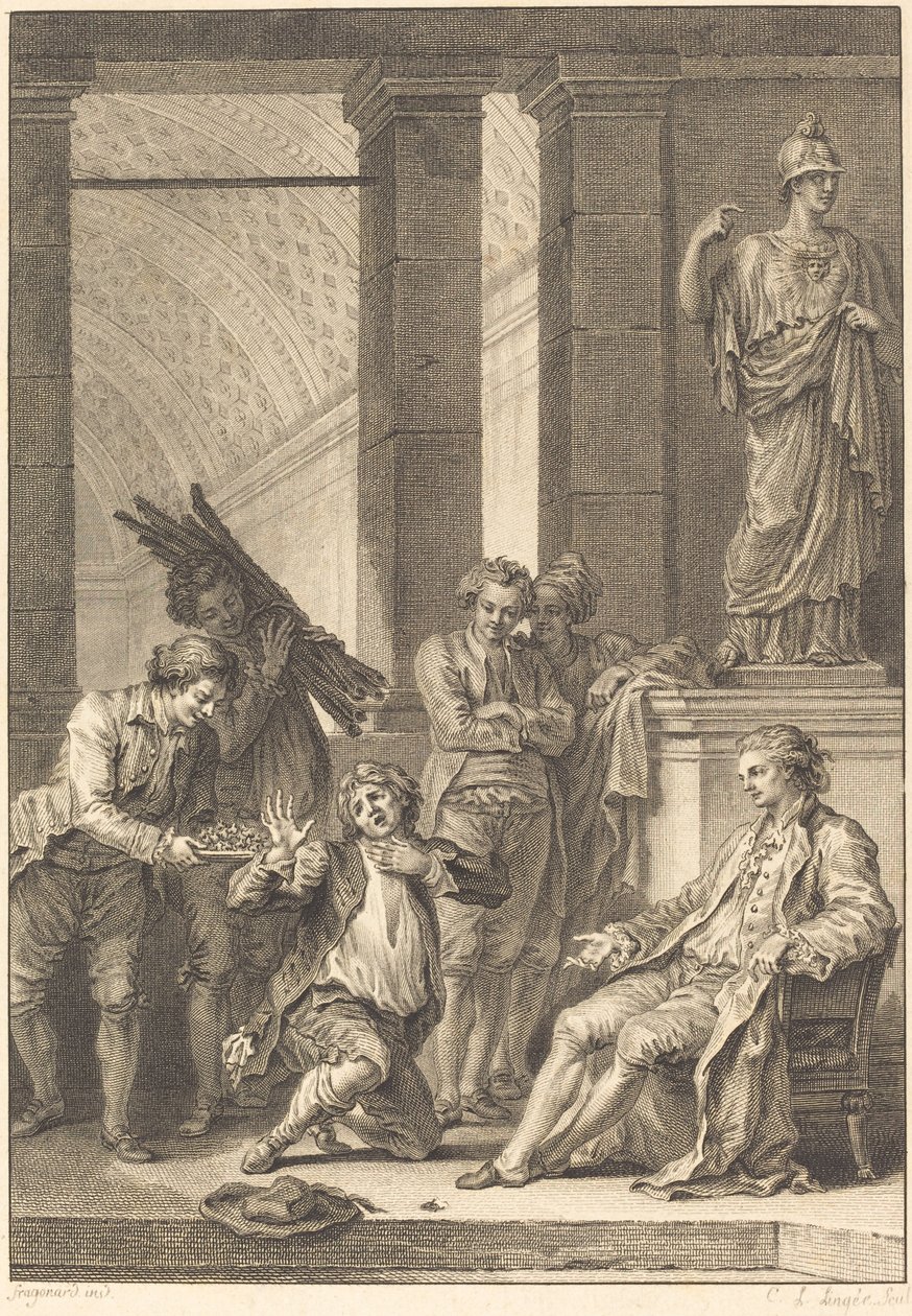 Der Bauer von Charles Louis Lingée after Jean Honoré Fragonard