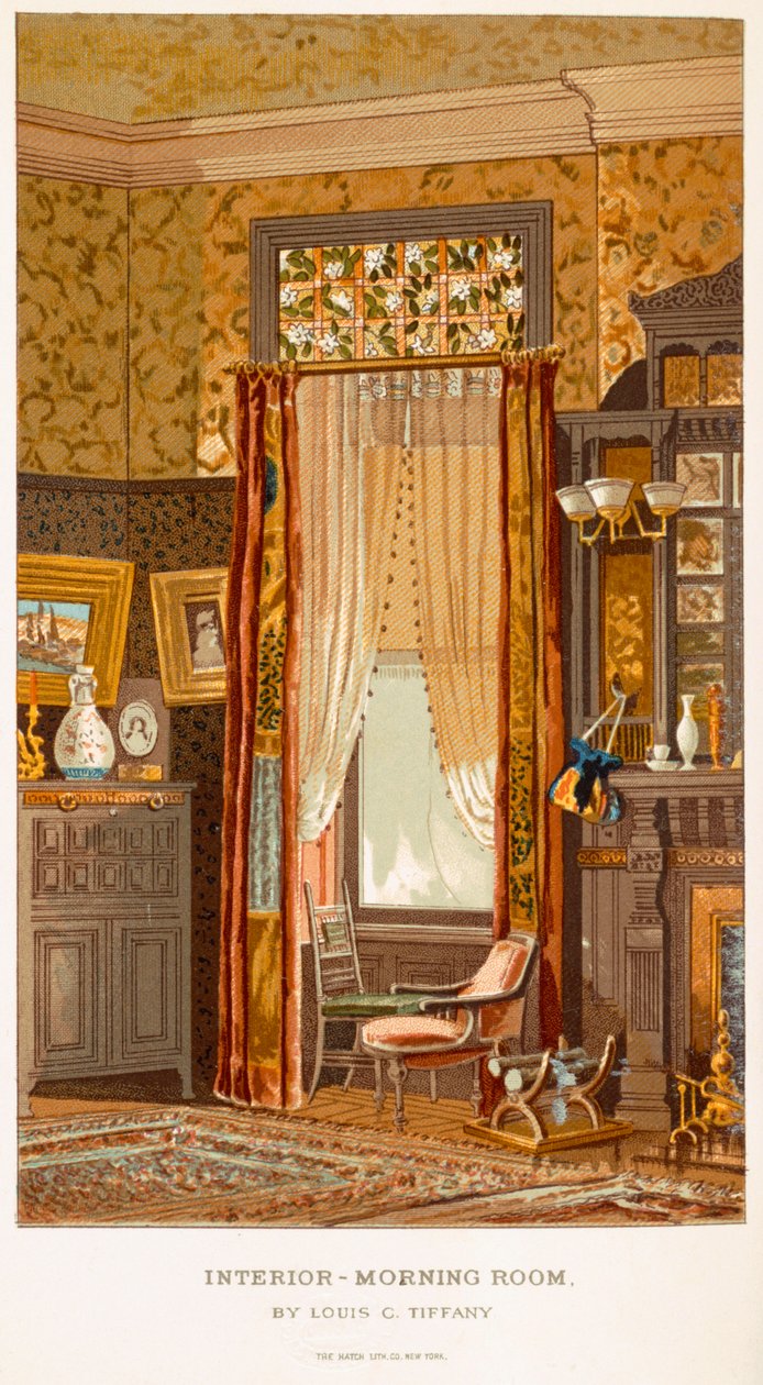 Morgenraum 1881, von Tiffany, Charles Louis aus C Harrisons Womans Handiwork in Modern Homes New York 1881 von Charles Louis Tiffany