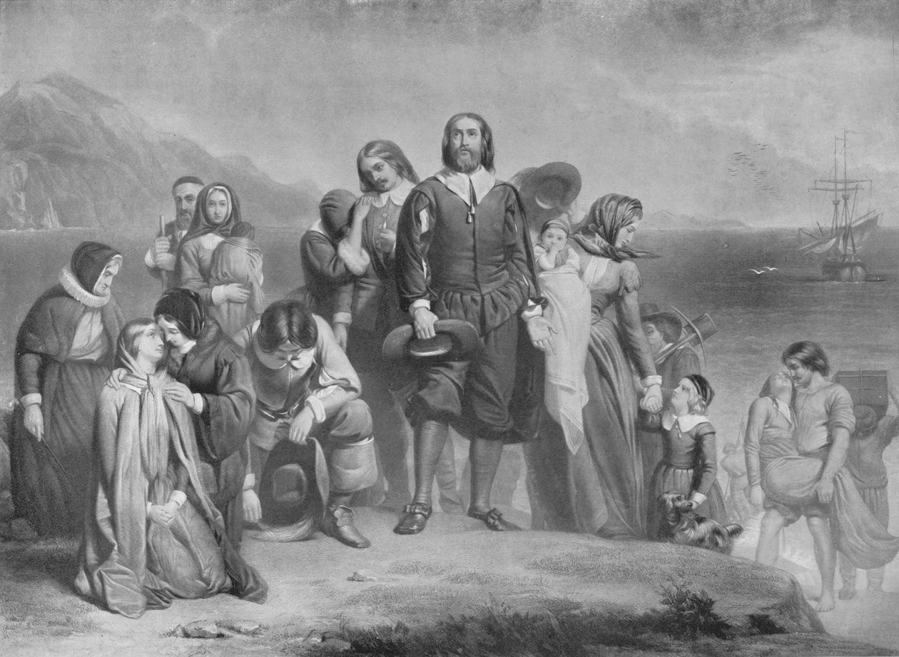 Die Landung der Pilgerväter, um 1848, 1911 von Charles Lucy