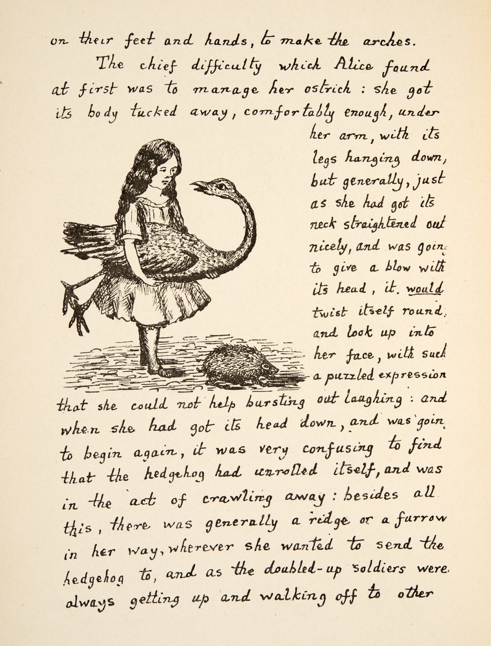 Alice hält ihren Strauß, Illustration aus Alice