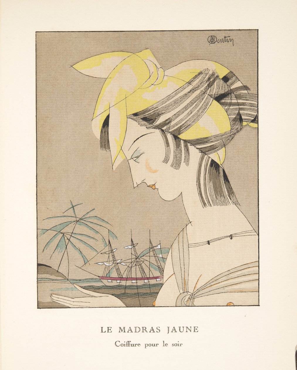 Le Madras Jaune, aus einer Sammlung von Modeplatten, 1920 (Pochoir-Druck) von Charles Martin