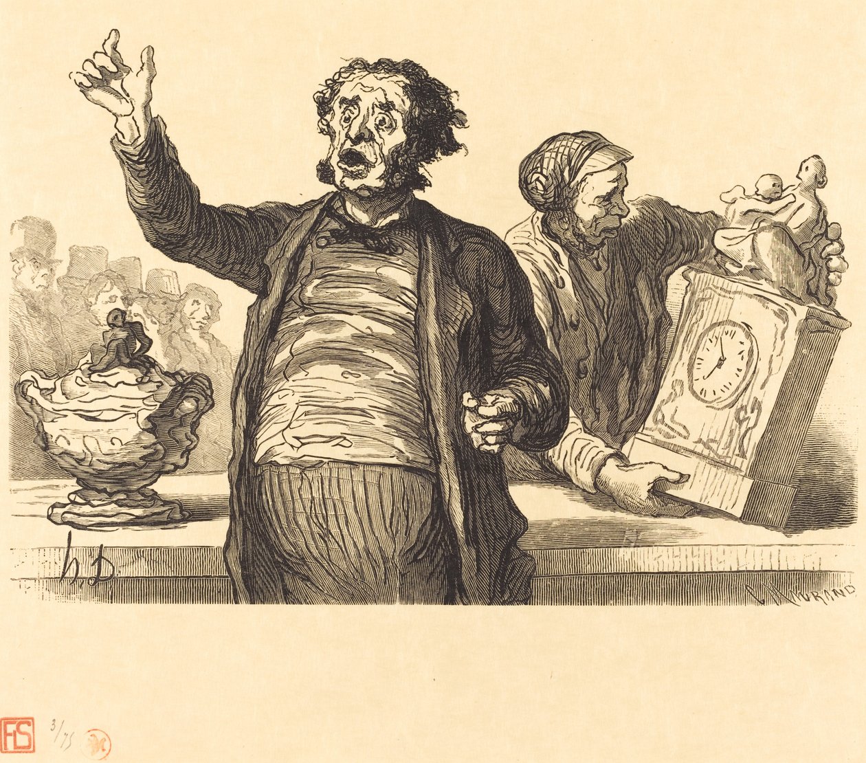 Das Hotel der Auktionatoren: Der öffentliche Ausrufer von Charles Maurand after Honoré Daumier
