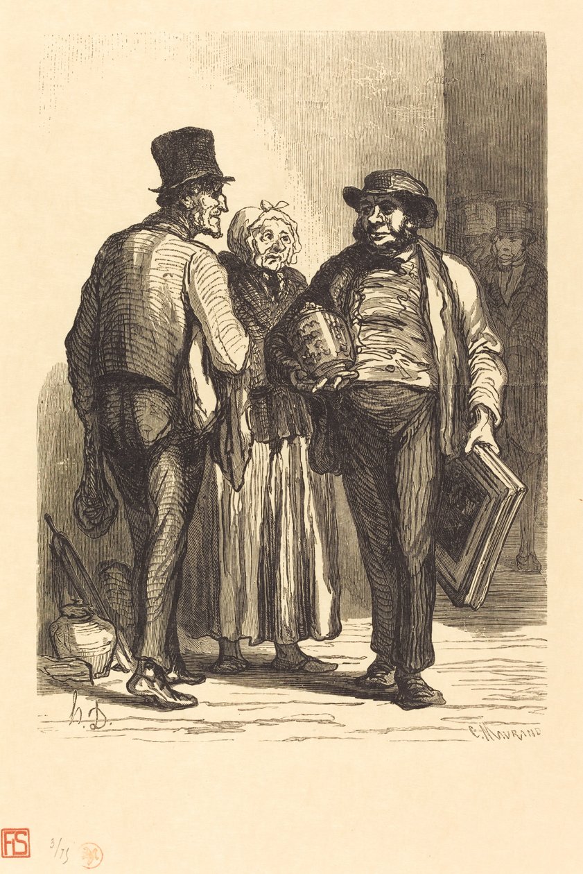 Das Hotel der Auktionatoren: Die Händler von Charles Maurand after Honoré Daumier