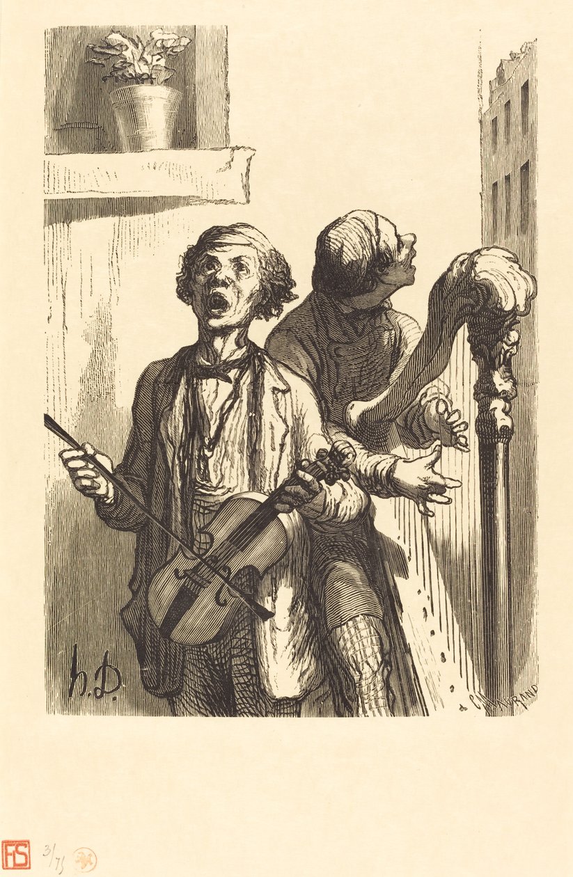 Die Straßensänger von Charles Maurand after Honoré Daumier