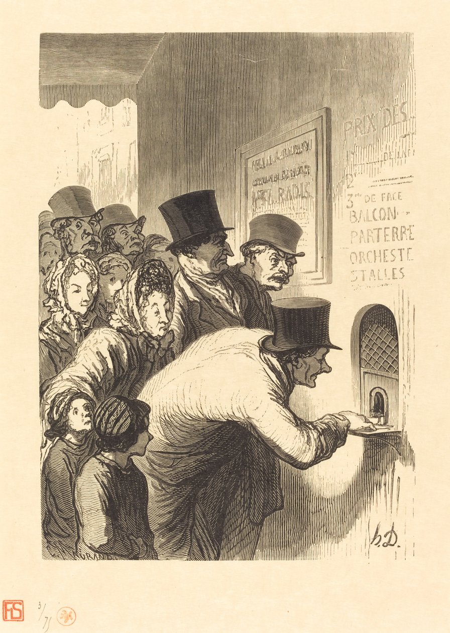 Ein Theaterkiosk von Charles Maurand after Honoré Daumier