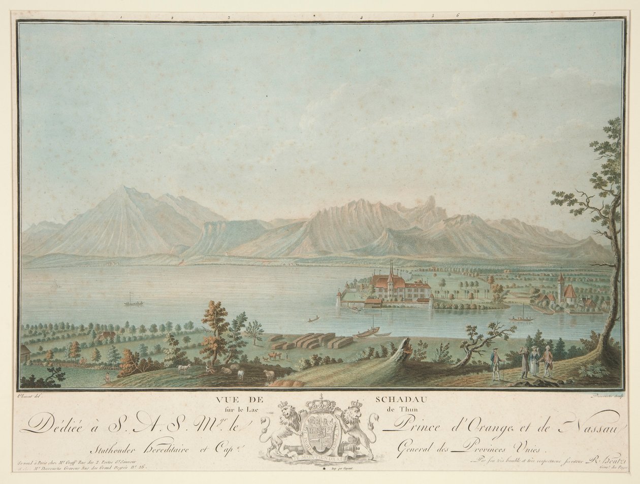 Ansicht von Schadau am Thunersee (nach Clement) von Charles Melchior Descourtis
