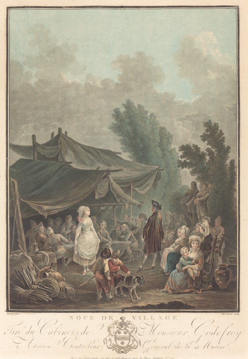 Dorfhochzeit (Noce de Village) von Charles Melchior Descourtis after Nicolas Antoine Taunay