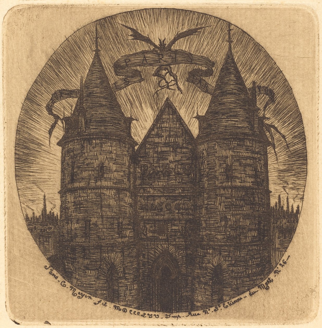 Altes Tor des Justizpalastes, Paris (Ancienne porte du Palais de Justice, Paris) von Charles Meryon