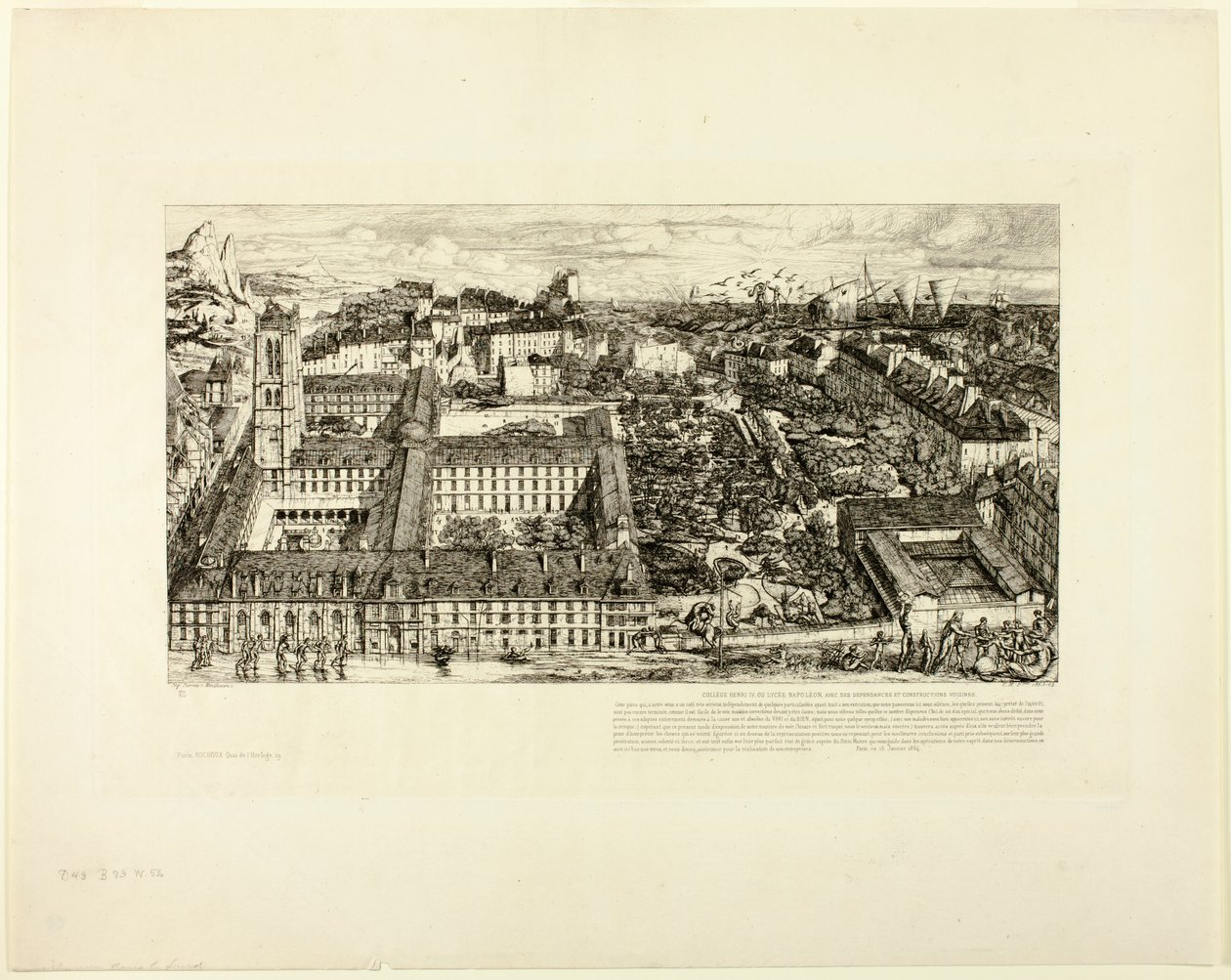 Collège Henry IV (oder Lycée Napoléon), Paris von Charles Meryon
