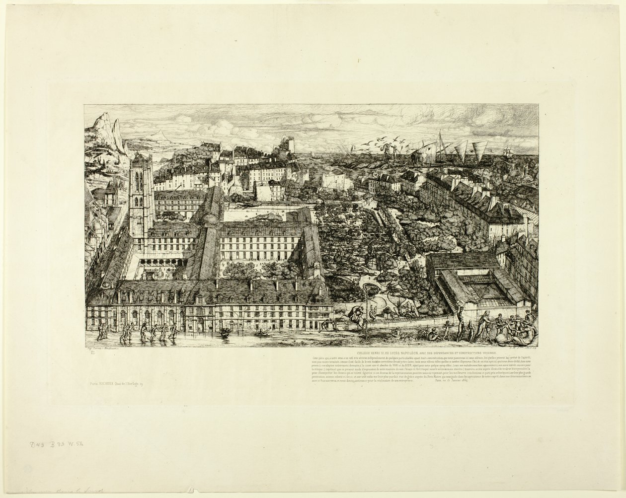 Collège Henry IV (oder Lycée Napoléon), Paris von Charles Meryon