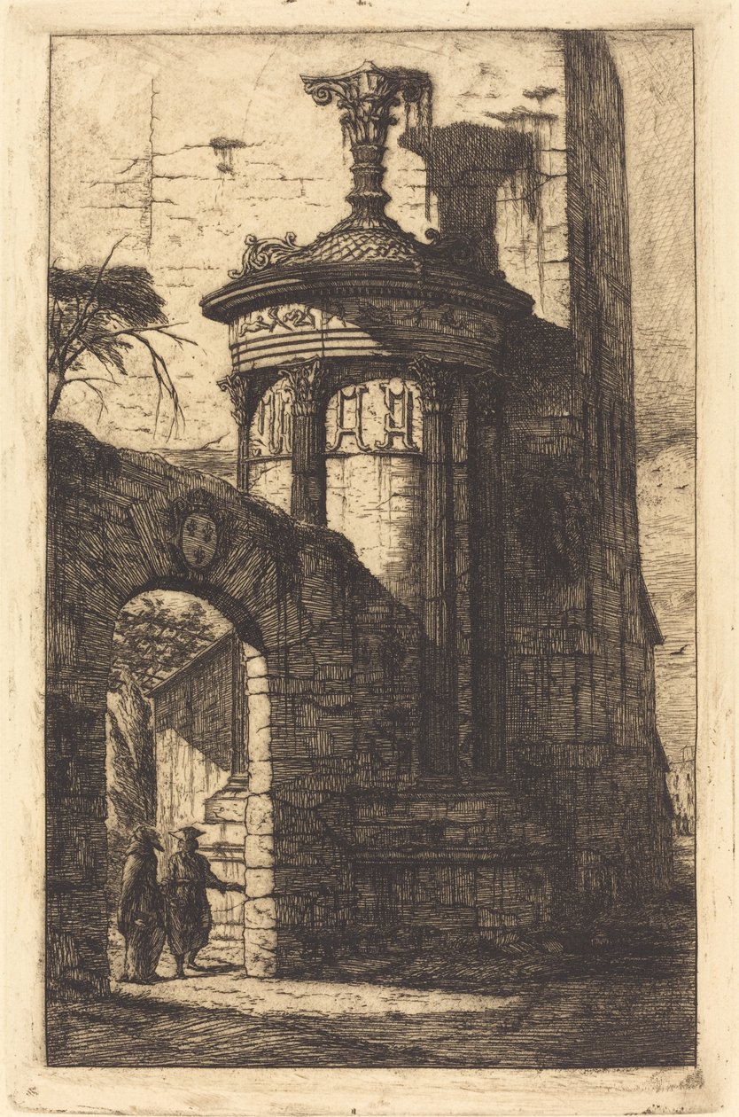 Eingang zum französischen Kapuzinerkloster in Athen von Charles Meryon