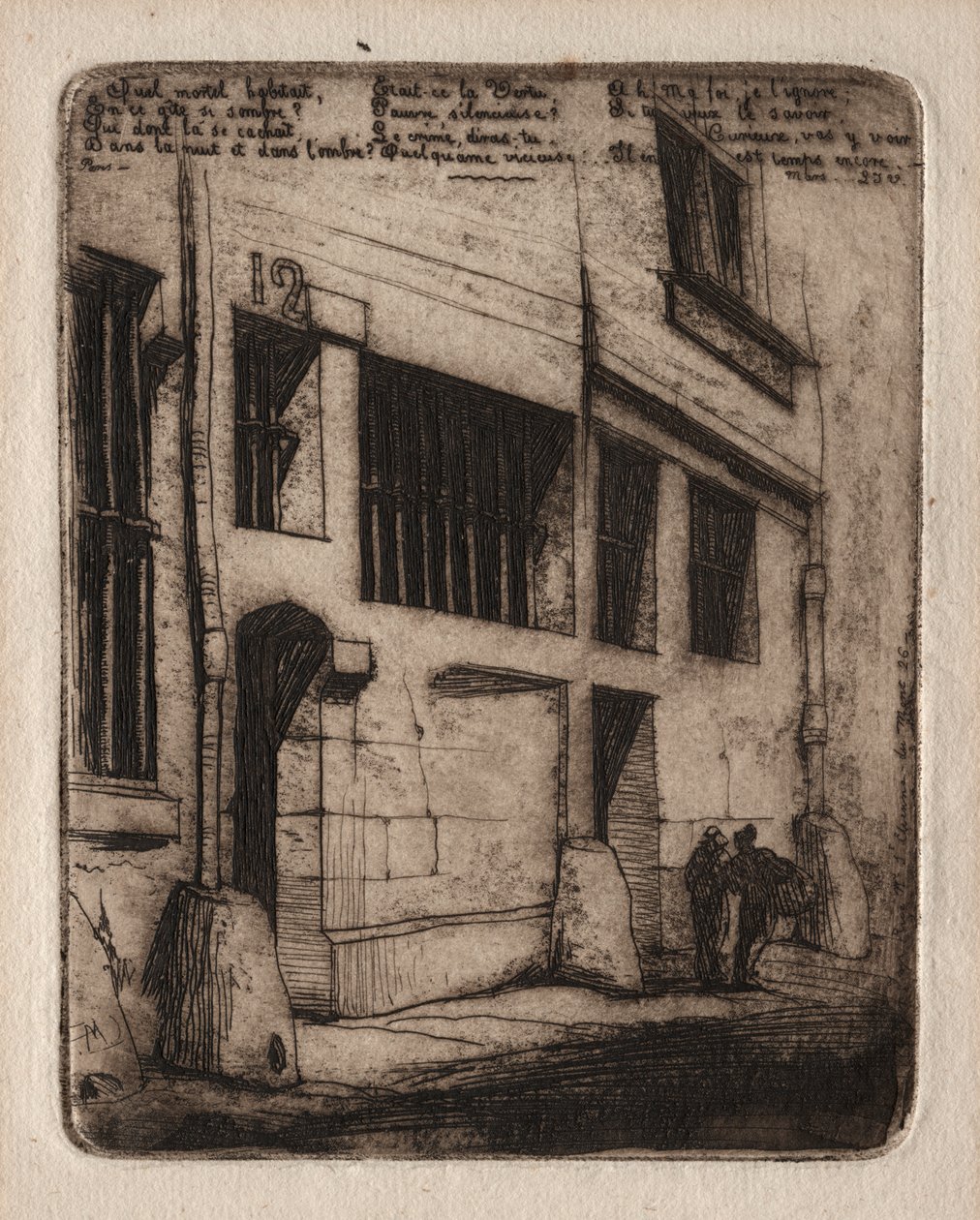 Radierungen von Paris: Die Straße der bösen Jungen von Charles Meryon