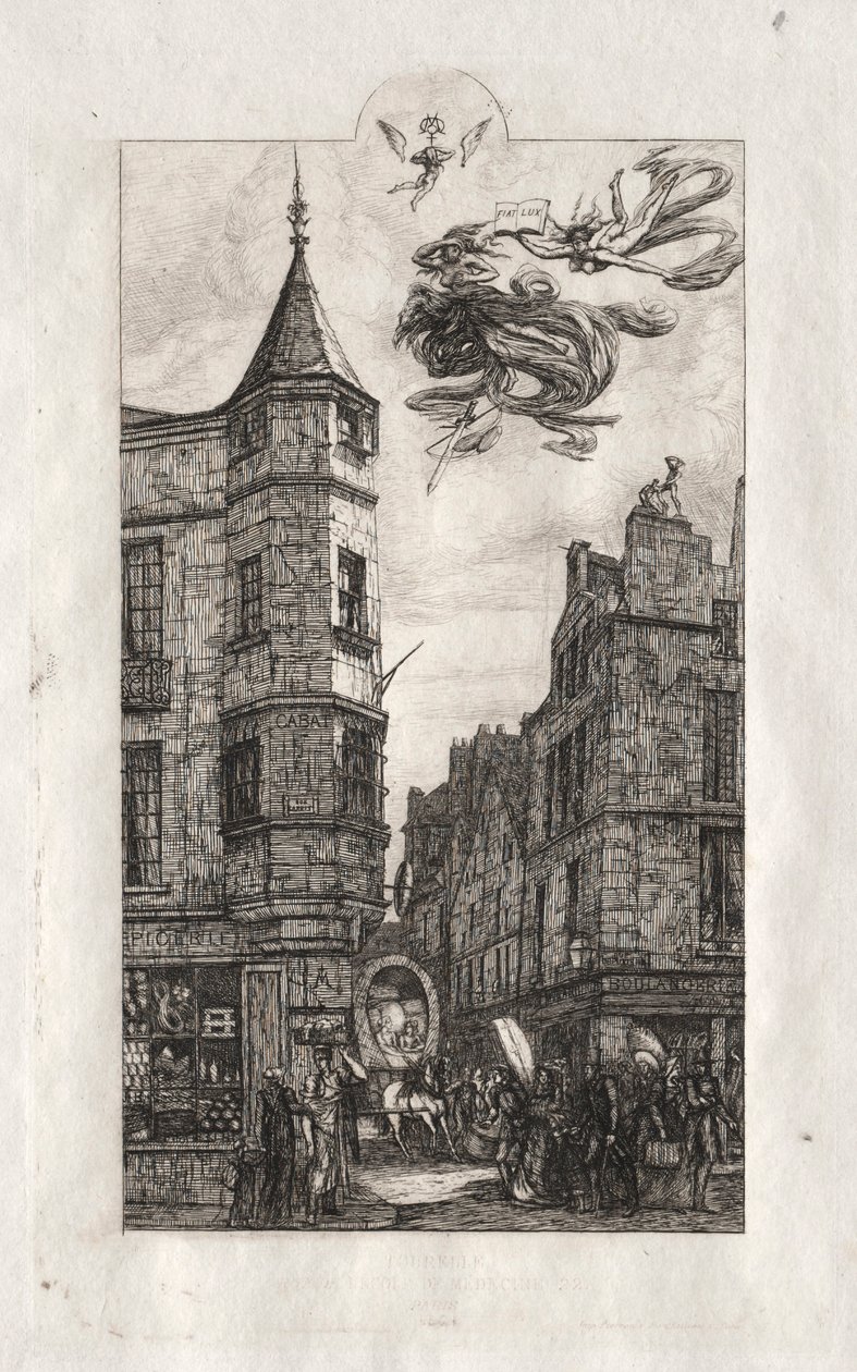 Radierungen von Paris: Tourelle, rue de l