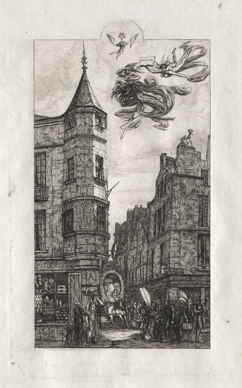 Radierungen von Paris: Tourelle, rue de l