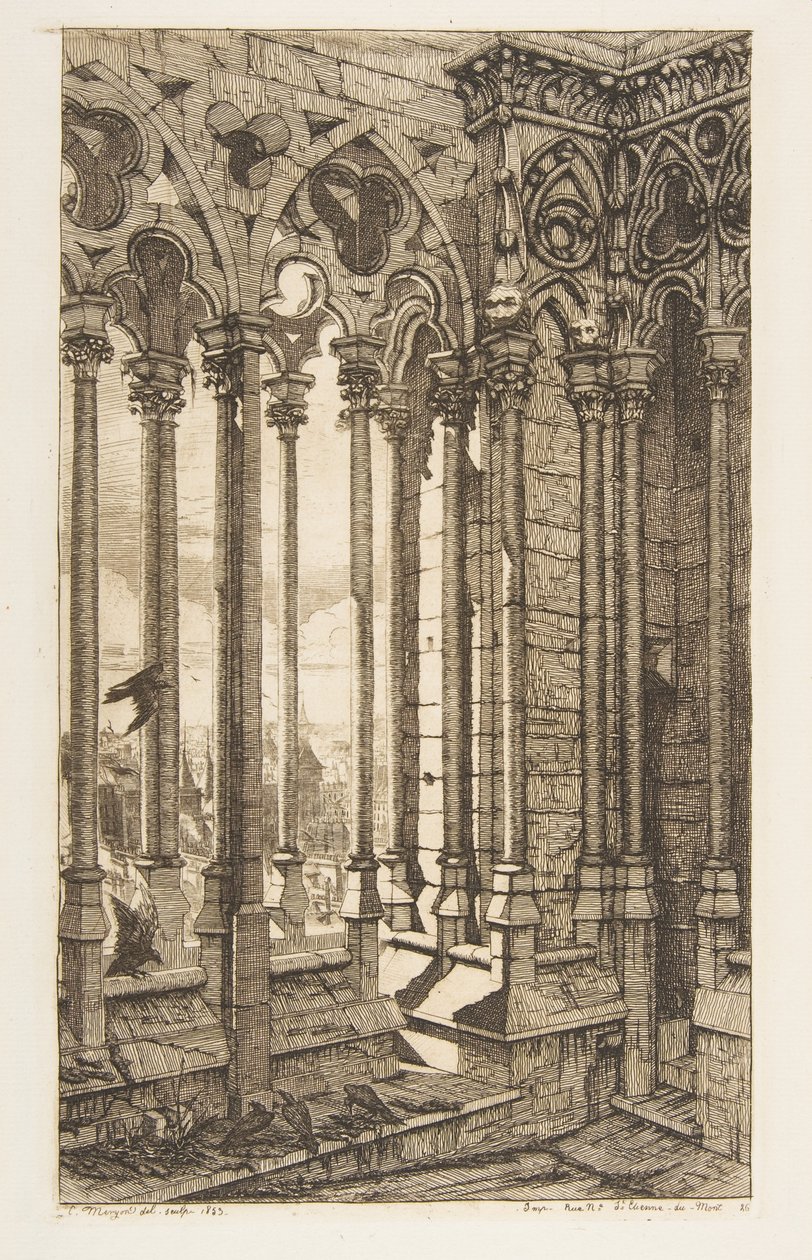 Galerie, Notre-Dame Kathedrale, Paris von Charles Meryon