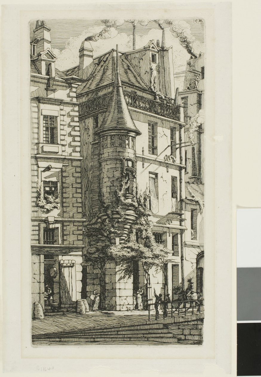 Haus mit einem Turm, rue de la Tixeranderie von Charles Meryon