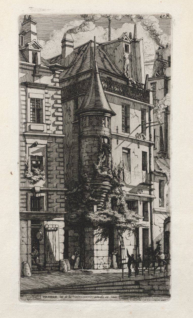 Haus mit einem Turm, rue de la Tixeranderie, Paris von Charles Meryon