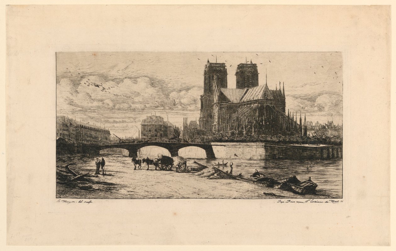 Die Apsis von Notre Dame, Paris von Charles Meryon