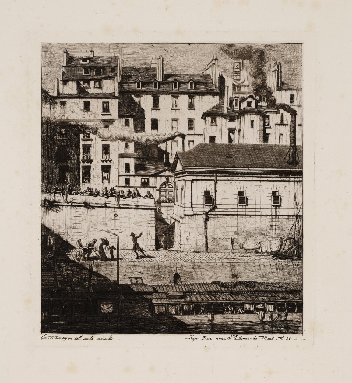 Die Leichenhalle, Paris von Charles Meryon