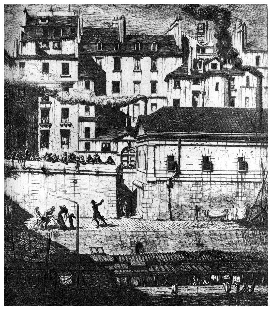 La Morgue, um 1841-1868 von Charles Meryon