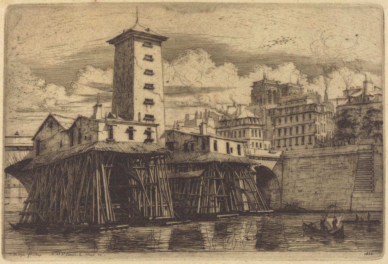 Die Notre-Dame-Pumpe, Paris von Charles Meryon