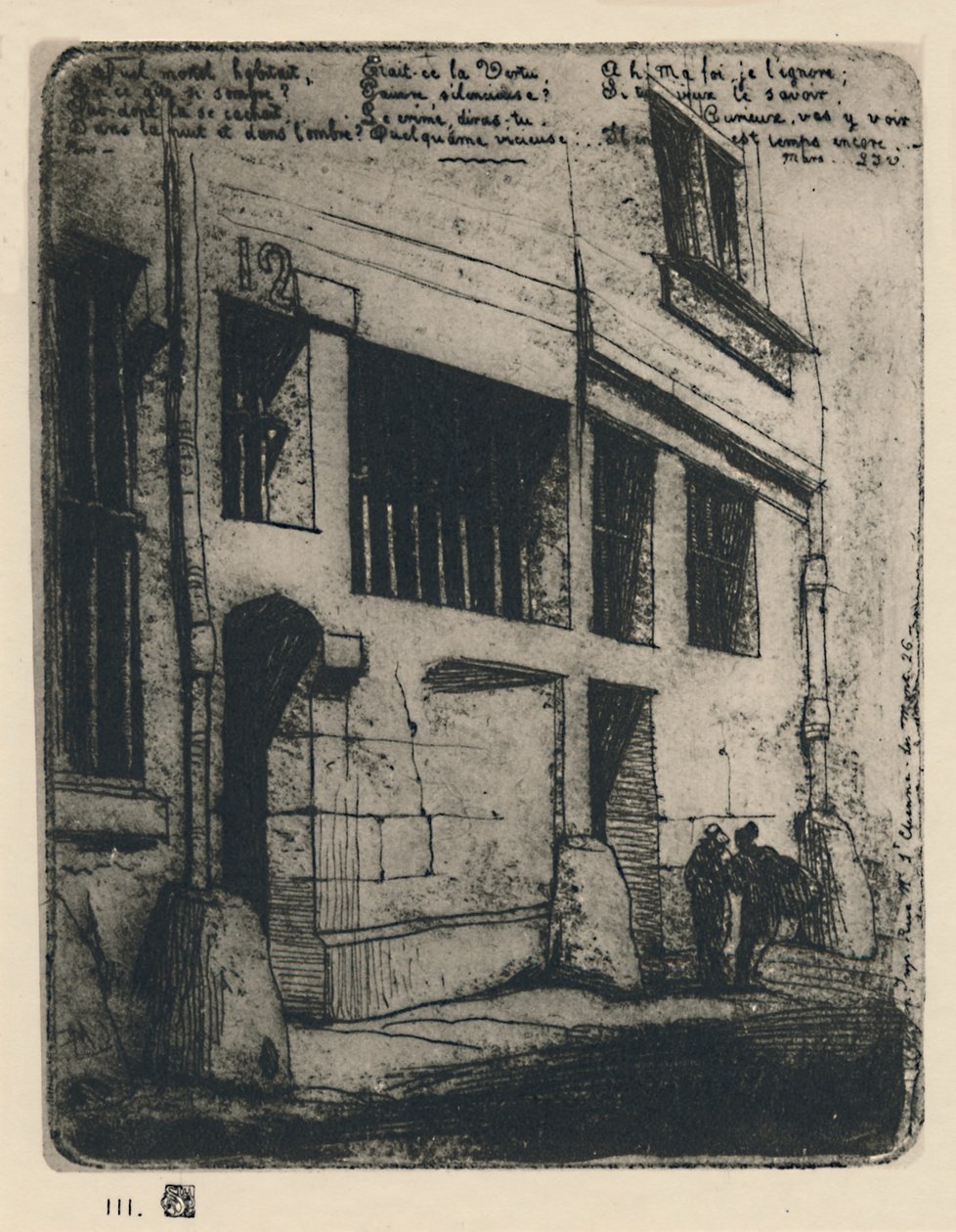 La Rue Des Mauvais Garcons 3. Zustand, 5 x 3 78 Zoll, 1854, 1927 von Charles Meryon