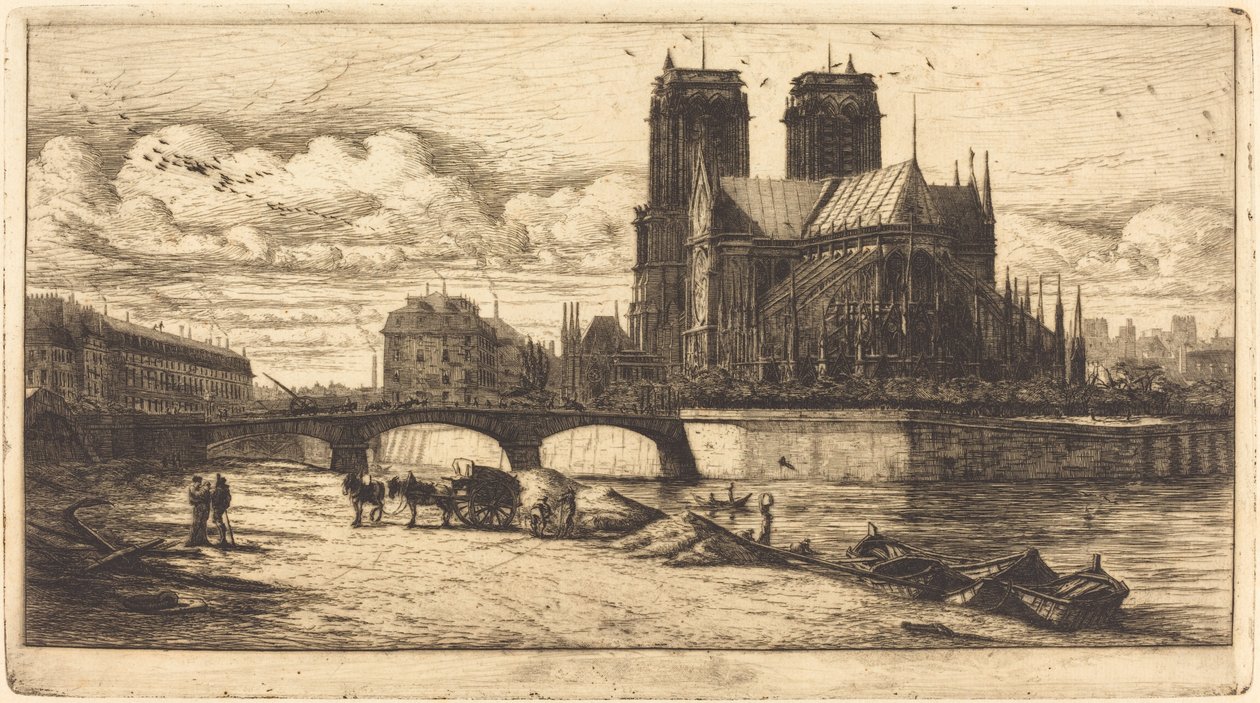Die Apsis der Kathedrale Notre-Dame, Paris von Charles Meryon
