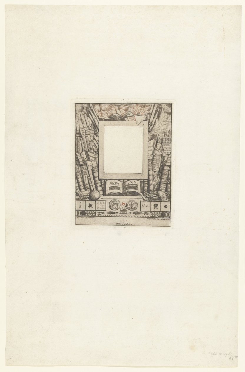 Omlijsting voor portret van Armand Guéraud von Charles Meryon