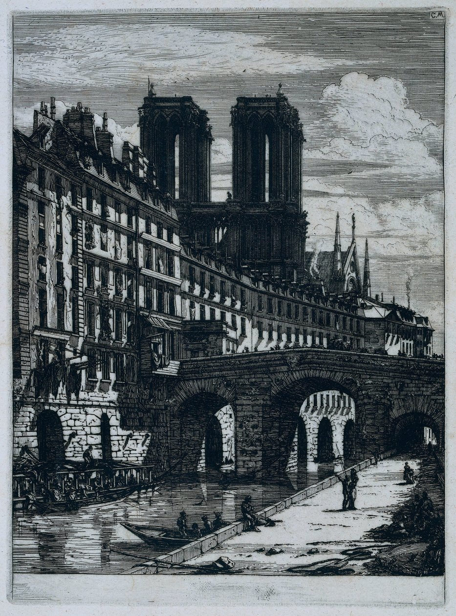 Petit Pont über die Seine in Paris von Charles Meryon