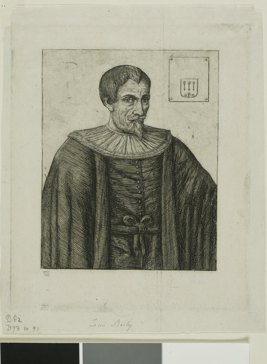 Porträt von Jean Besly, Historiker von Charles Meryon