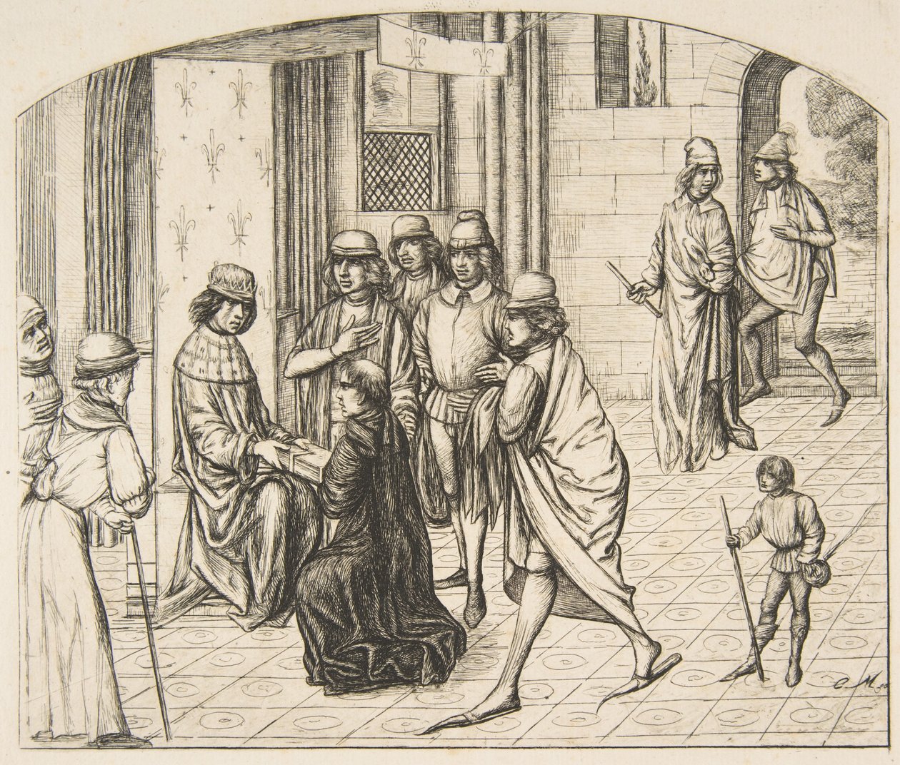Präsentation von Valerius Maximus an König Ludwig XI., 1862 von Charles Meryon
