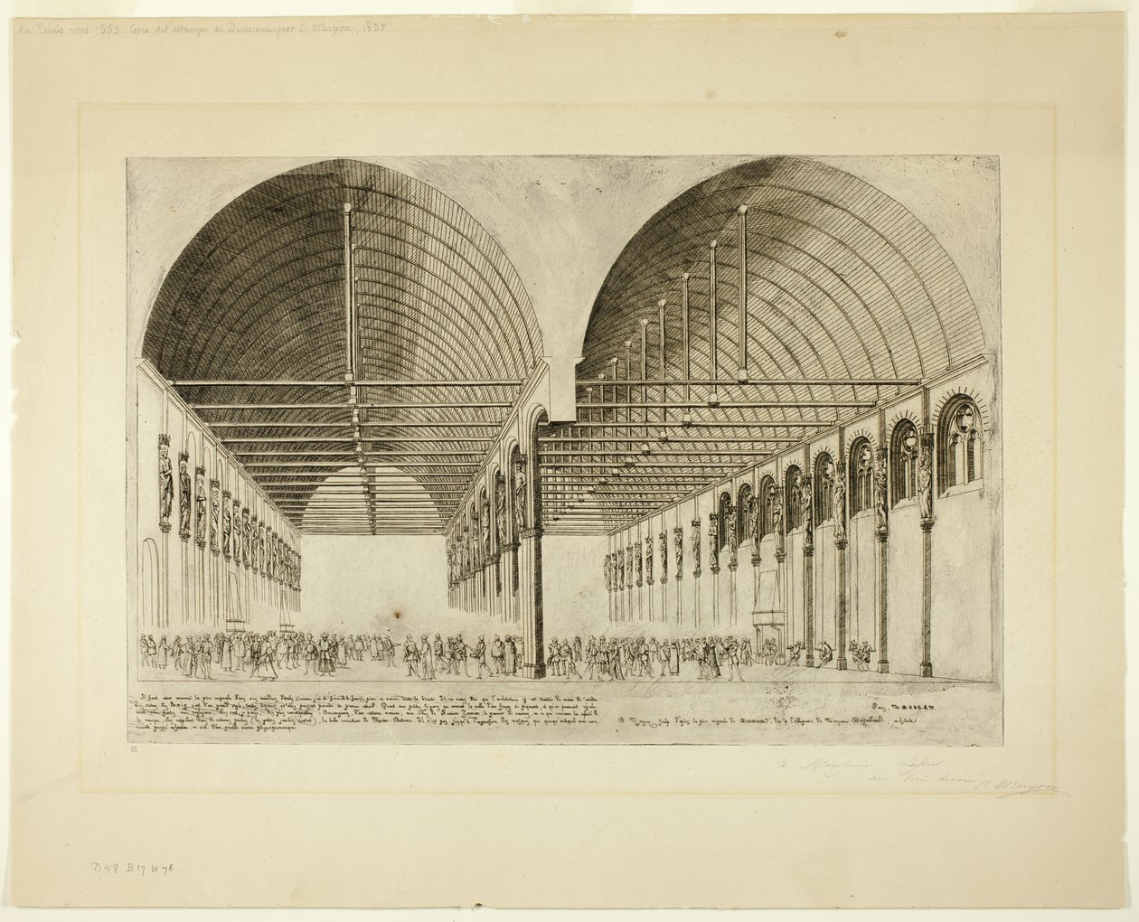 Das Vorzimmer des Palais de Justice, Paris von Charles Meryon