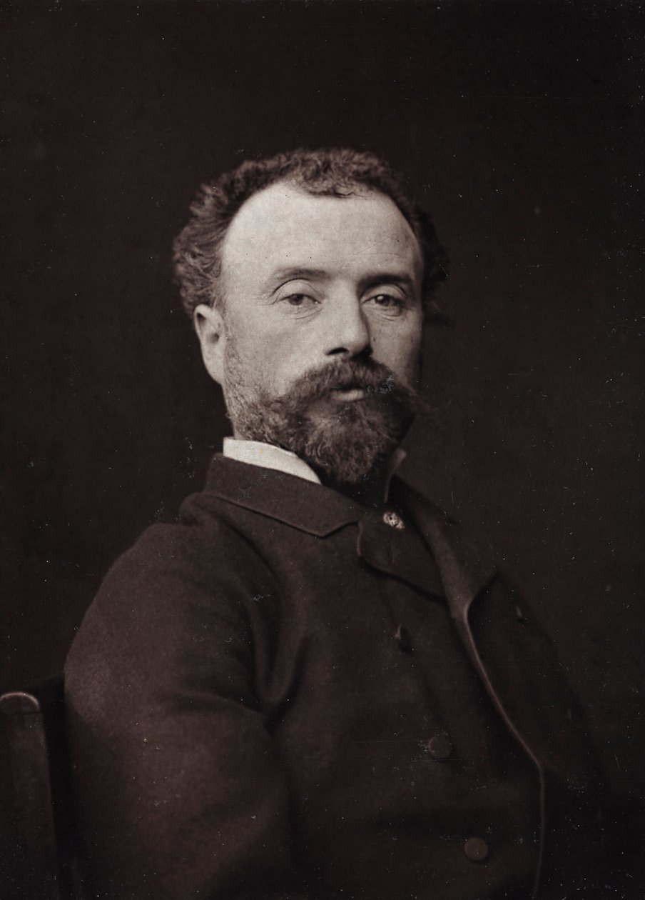 Album Artistique et Biographique, 5me année, Salon 1885; Porträt des französischen Malers Hippolyte Dominique Berteaux (1843-1926) von Charles Michelez