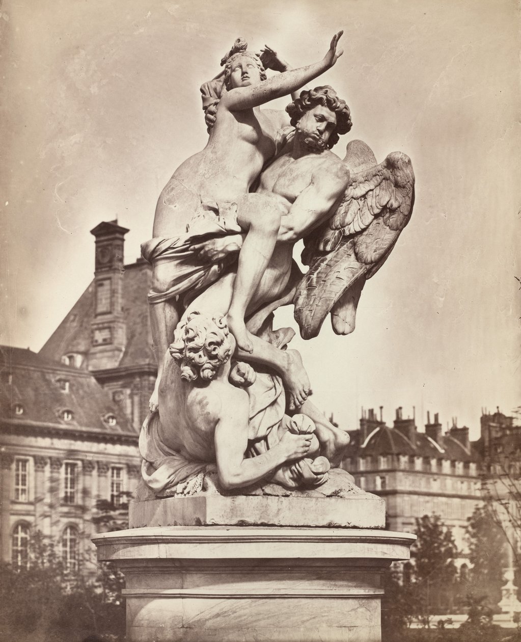 Statue des Tuileries: G. Marsy und A. Flamen: Boreas entführt Orythie von Charles Nègre