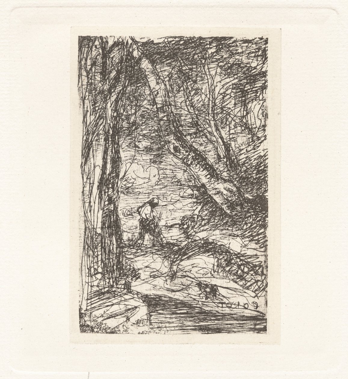 Planche XI – Der Holzfäller von Charles Nègre, Jean Baptiste Camille Corot, André Jammes