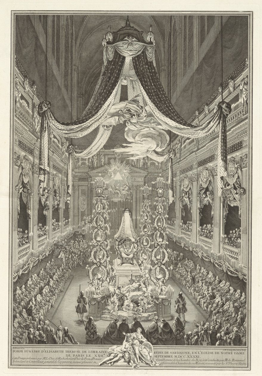 Begräbnis von Élisabeth Thérèse de Lorraine von Charles Nicolas Cochin II